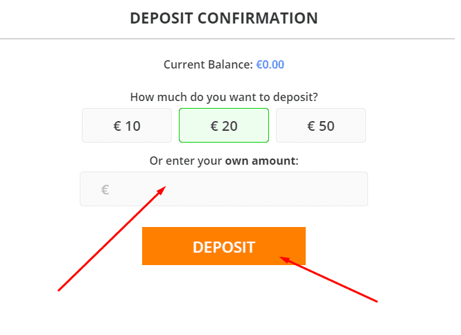 Deposit confirmation