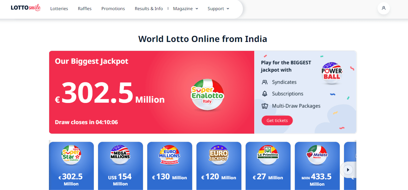 Online LottoSmile platform