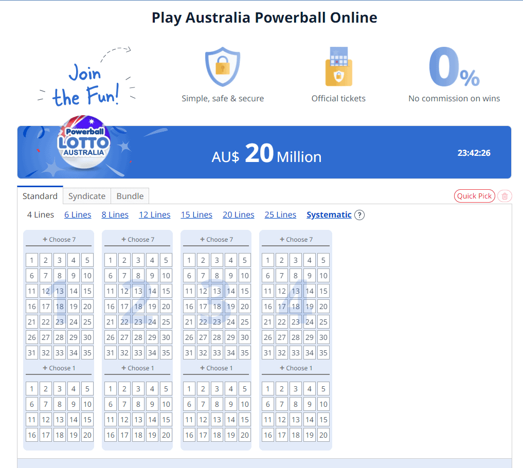 Play Australia Powerball online