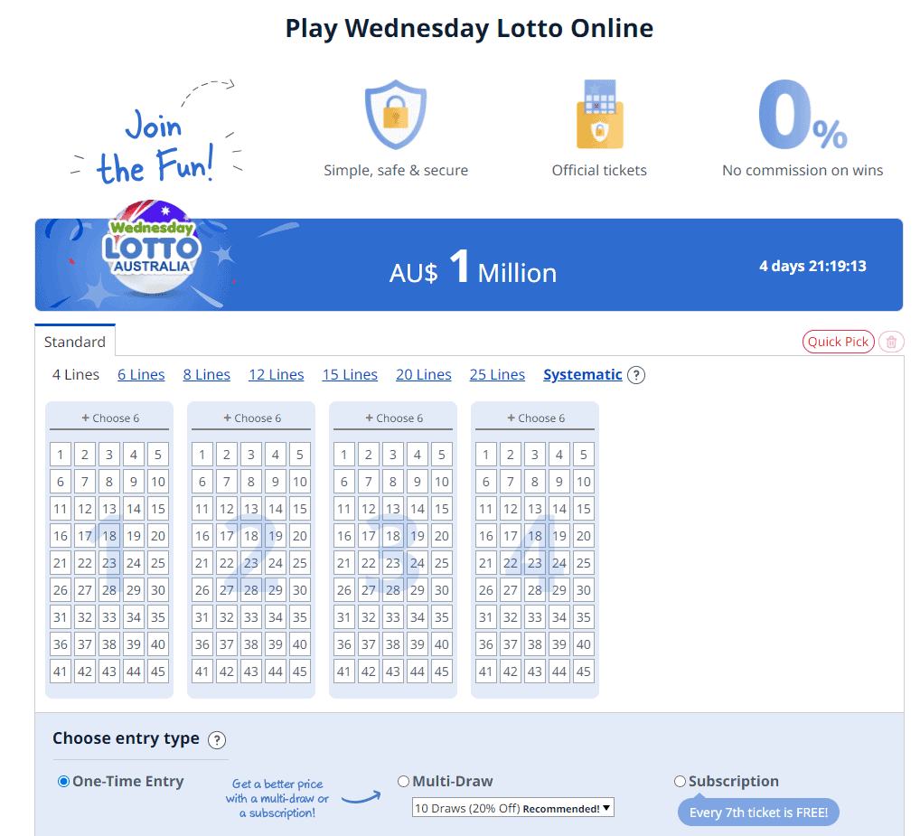 Play Australia Wednesday Lotto