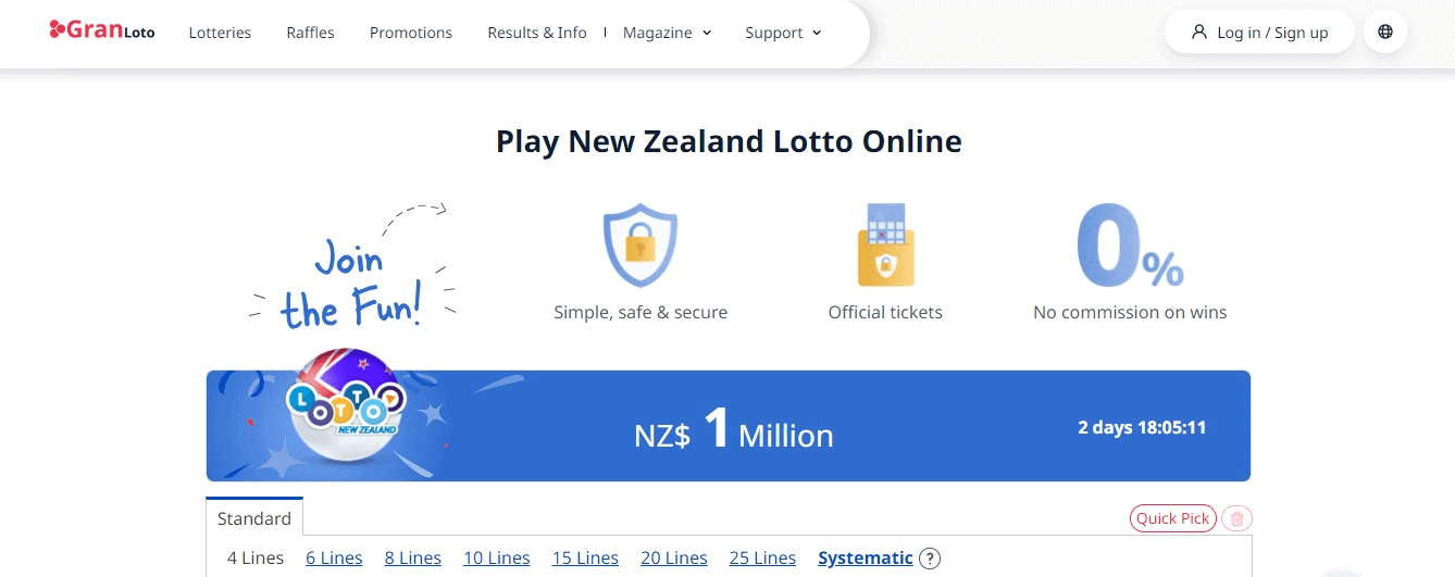 Play New Zealand Lotto