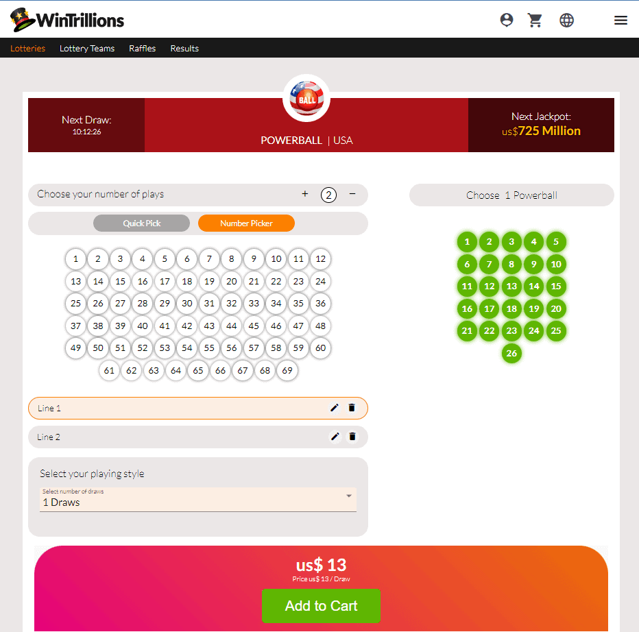 Buy Powerball Tickets at WinTrillions