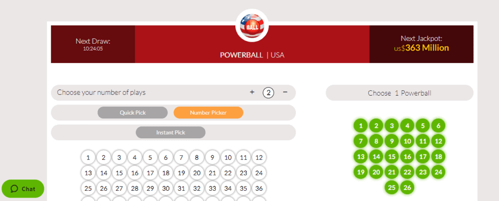 US Powerball lottery game