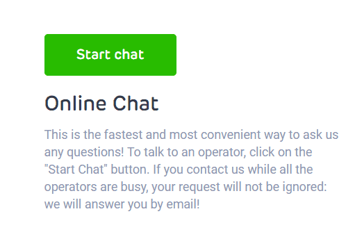 contact via live chat
